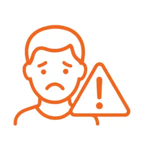 Ícone de medo representando uma pessoa com expressão de alerta
